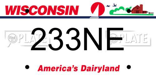 233NE Wisconsin License Plate