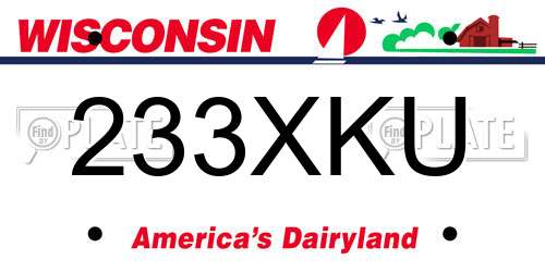 233XKU Wisconsin License Plate