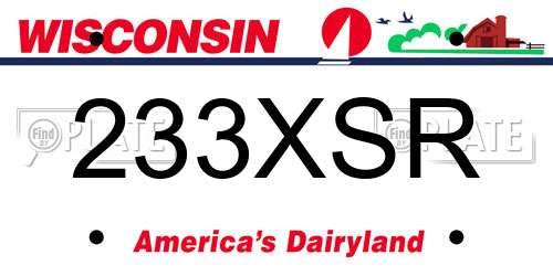 233XSR Wisconsin License Plate