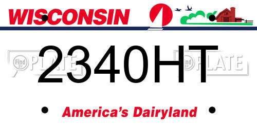 2340HT Wisconsin License Plate