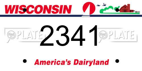 2341 Wisconsin License Plate