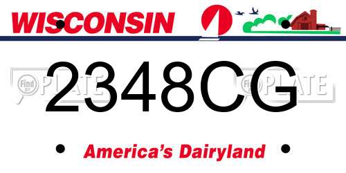 2348CG Wisconsin License Plate