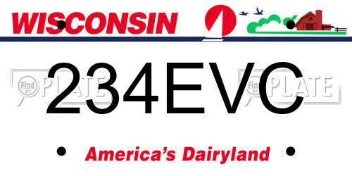 234EVC Wisconsin License Plate