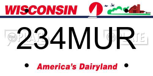 234MUR Wisconsin License Plate