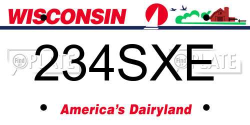 234SXE Wisconsin License Plate