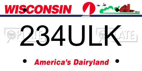 234ULK Wisconsin License Plate