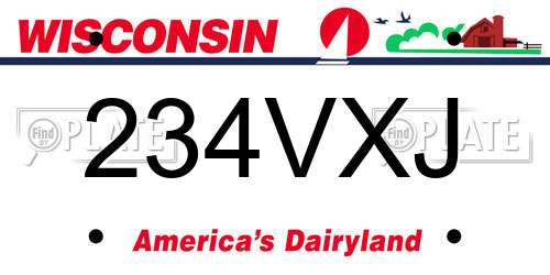 234VXJ Wisconsin License Plate