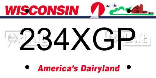 234XGP Wisconsin License Plate