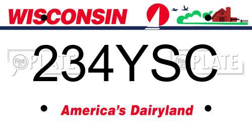 234YSC Wisconsin License Plate