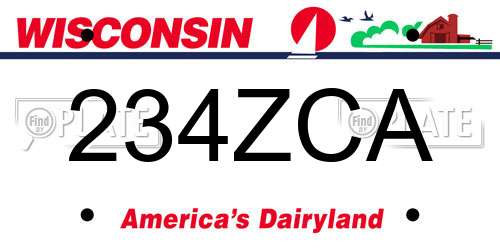 234ZCA Wisconsin License Plate