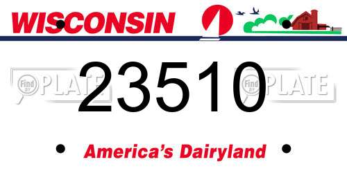 23510 Wisconsin License Plate