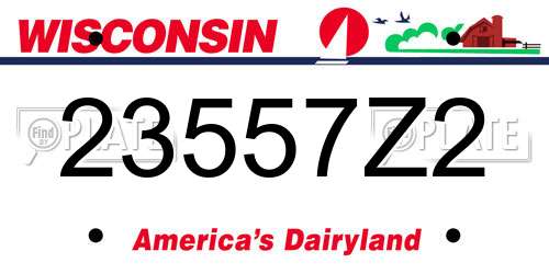 23557Z2 Wisconsin License Plate