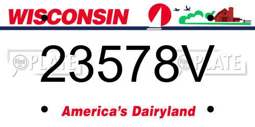 23578V Wisconsin License Plate