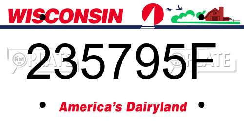 235795F Wisconsin License Plate