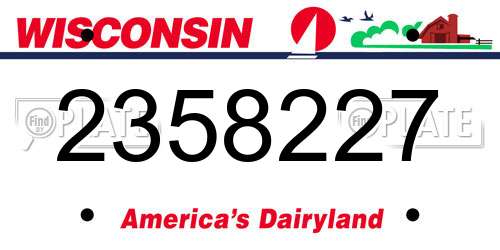 2358227 Wisconsin License Plate