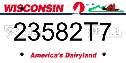 23582T7 Wisconsin License Plate