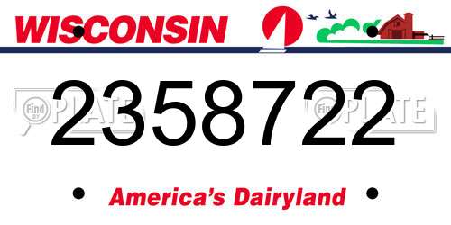 2358722 Wisconsin License Plate