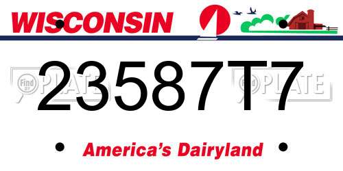 23587T7 Wisconsin License Plate