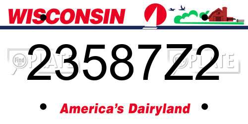 23587Z2 Wisconsin License Plate