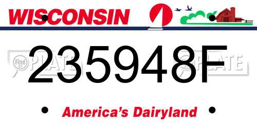 235948F Wisconsin License Plate