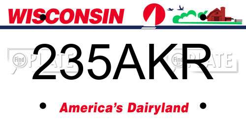 235AKR Wisconsin License Plate