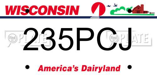 235PCJ Wisconsin License Plate