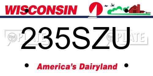235SZU Wisconsin License Plate