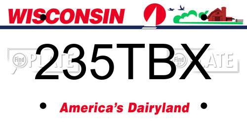 235TBX Wisconsin License Plate