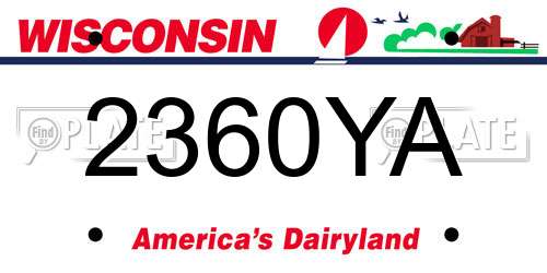 2360YA Wisconsin License Plate
