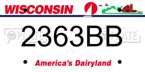 2363BB Wisconsin License Plate