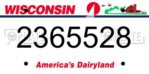 2365528 Wisconsin License Plate