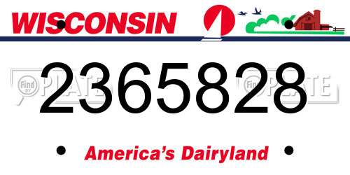 2365828 Wisconsin License Plate