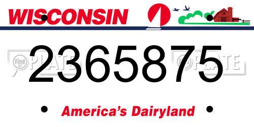2365875 Wisconsin License Plate