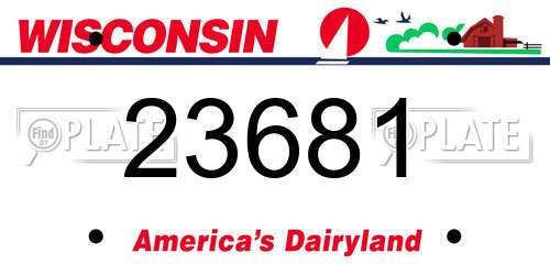 23681 Wisconsin License Plate