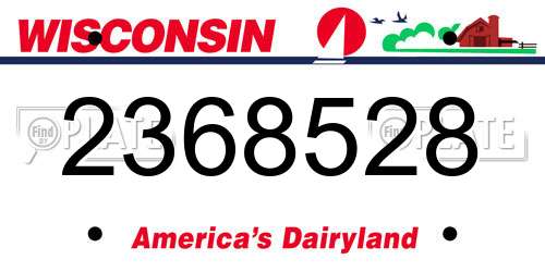 2368528 Wisconsin License Plate