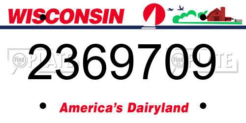 2369709 Wisconsin License Plate