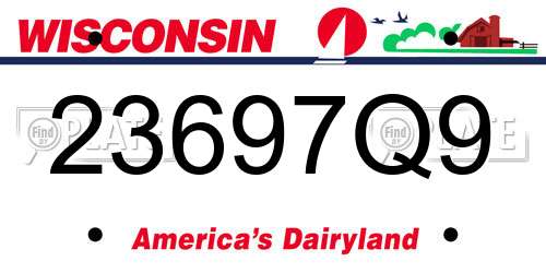 23697Q9 Wisconsin License Plate