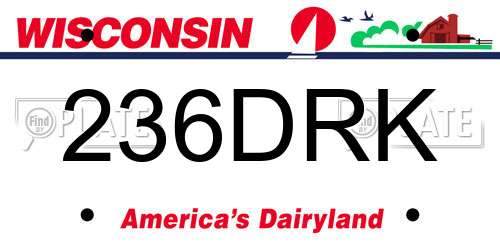 236DRK Wisconsin License Plate