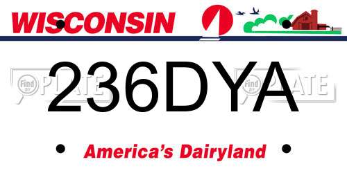236DYA Wisconsin License Plate