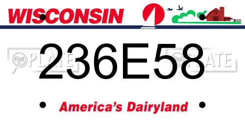 236E58 Wisconsin License Plate
