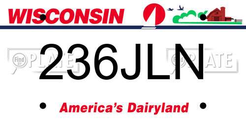 236JLN Wisconsin License Plate