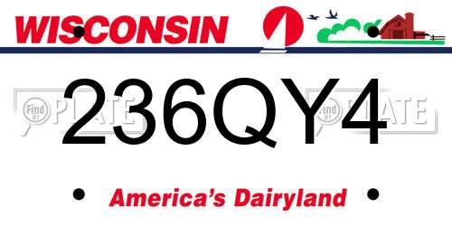 236QY4 Wisconsin License Plate