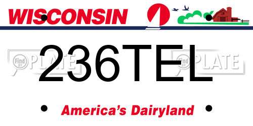 236TEL Wisconsin License Plate