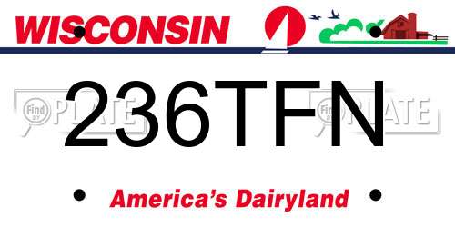 236TFN Wisconsin License Plate