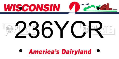 236YCR Wisconsin License Plate