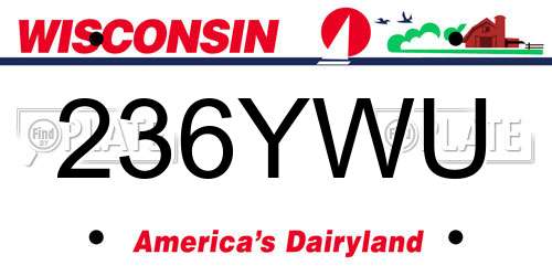 236YWU Wisconsin License Plate