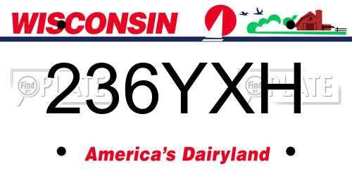 236YXH Wisconsin License Plate