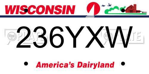 236YXW Wisconsin License Plate