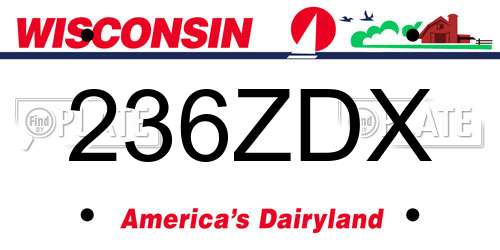 236ZDX Wisconsin License Plate