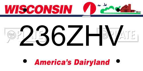 236ZHV Wisconsin License Plate